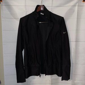 Nike Dri-fit Full Zip Jacket Womens M Track Running Long Sleeve Black